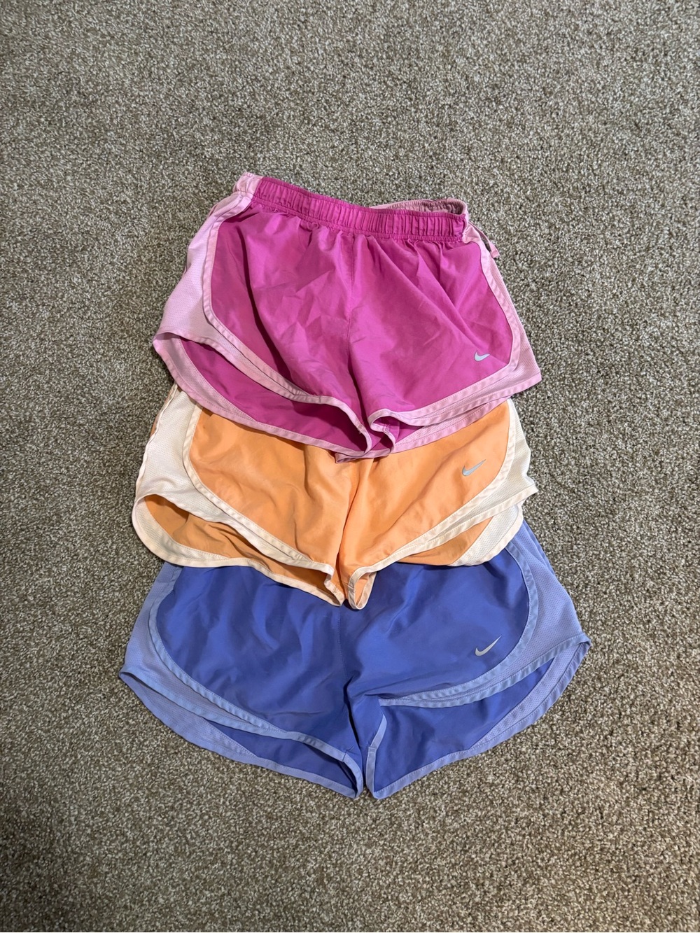 Nike Women's Athletic Shorts Bundle - Pink, Orange, Purple Size Medium